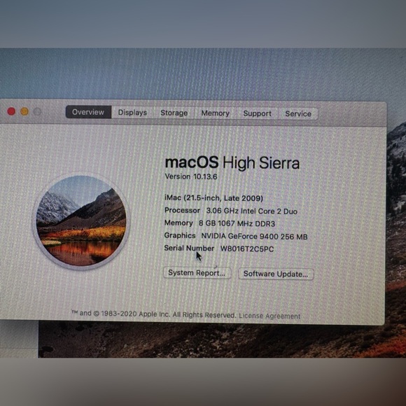 Apple iMAC 21.5 inch -MAC OS 10.13.6 High Sierra (NO ISSUES) w/DVD RW Firewall - Picture 3 of 7
